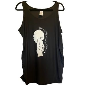 Refashioned Maternity Time and Tru Black Tank Top Mother to Be Silhouette